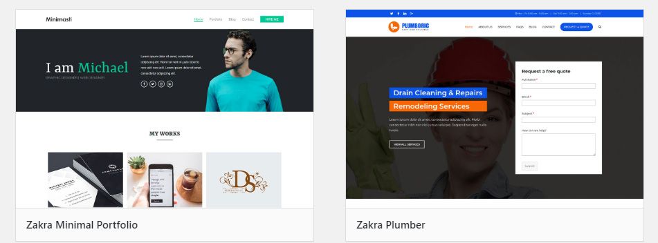 Zakra Page Builder Theme风格演示